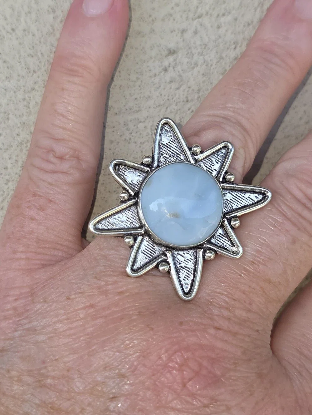 Owyhee Opal Starburst Gemstone Ring In 925 Sterling Silver (7)